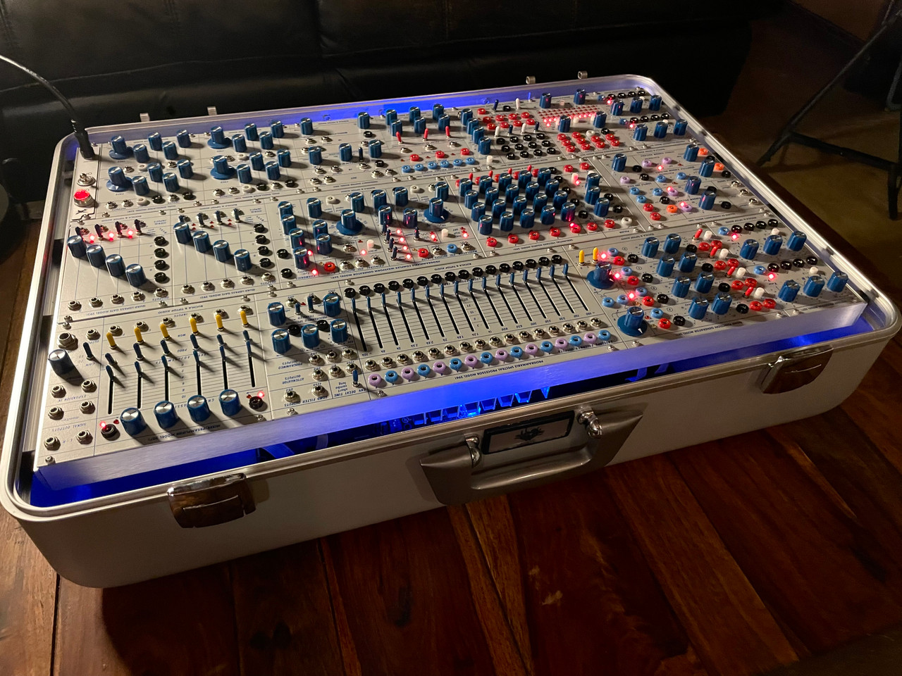 Buchla Tiptop 200t series with BPNYC ZERO Halliburton Eurorack Modular Travel Case NOS SILVER 122hp 9U